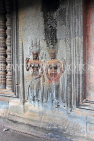 CAMBODIA, Siem Reap, Angkor Wat, first level, inner courtyard, bas relief Apsara dancers, CAM611JPL