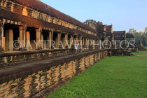 CAMBODIA, Siem Reap, Angkor Wat, outer courtyard, first level corridors, CAM602JPL