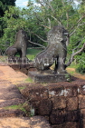 CAMBODIA, Siem Reap, East Mebon Temple, lower terrace, guardian lion statues, CAM1219JPL