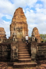 CAMBODIA, Siem Reap, East Mebon Temple, stairs to the upper terrace towers, CAM1215JPL