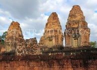 CAMBODIA, Siem Reap, East Mebon Temple, upper terrace towers, CAM1213JPL