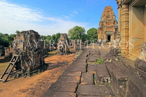 CAMBODIA, Siem Reap, East Mebon Temple, view from upper terrace, CAM1256JPL