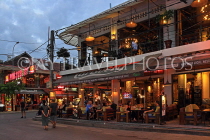 CAMBODIA, Siem Reap, Pub Street, and restaurants, dusk, CAM2214JPL