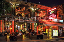 CAMBODIA, Siem Reap, Pub Street, night view, restaurant scene, CAM2236JPL
