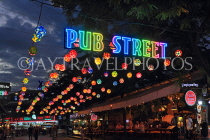 CAMBODIA, Siem Reap, Pub Street, night view, street decorations and sign, CAM2224JPL