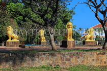 CAMBODIA, Siem Reap, Royal Independence Garden, Lion statues, CAM2272JPL