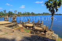 CAMBODIA, Siem Reap, Sras Srang Reservoir, and boat landing site, CAM1405JPL