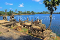 CAMBODIA, Siem Reap, Sras Srang Reservoir, and boat landing site, CAM1406JPL