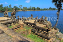 CAMBODIA, Siem Reap, Sras Srang Reservoir, and boat landing site, CAM1407JPL