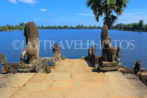 CAMBODIA, Siem Reap, Sras Srang Reservoir, and boat landing site, CAM1410JPL
