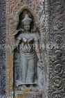 CAMBODIA, Siem Reap, Ta Prohm Temple, bas-relief Devata figure, CAM1428JPL