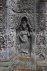 CAMBODIA, Siem Reap, Ta Prohm Temple, bas-relief Devata figure, CAM1432JPL