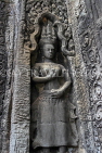 CAMBODIA, Siem Reap, Ta Prohm Temple, bas-relief Devata figure, CAM1434JPL