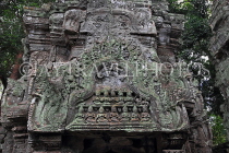 CAMBODIA, Siem Reap, Ta Prohm Temple, bas-relief carvings, CAM1445JPL