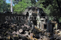 CAMBODIA, Siem Reap, Ta Prohm Temple, inner temple buildings and ruins, CAM1450JPL