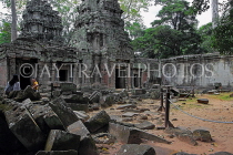 CAMBODIA, Siem Reap, Ta Prohm Temple, inner temple buildings and ruins, CAM1454JPL