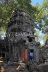 CAMBODIA, Siem Reap, Ta Prohm Temple, inner temple tower, CAM1489JPL