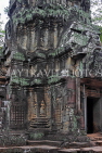 CAMBODIA, Siem Reap, Ta Prohm Temple, interior, tower, detail, CAM1487JPL