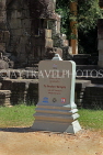 CAMBODIA, Siem Reap, Ta Prohm Temple, tablet at temple entrance, CAM1517JPL