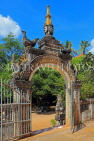 CAMBODIA, Siem Reap, Wat Bo Temple, main Pagoda, elaborate gateway, CAM2021JPL