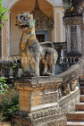 CAMBODIA, Siem Reap, Wat Bo Temple, main Pagoda, guardian stone statues, CAM2035JPL