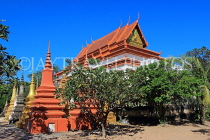 CAMBODIA, Siem Reap, Wat Bo Temple, main Pagoda and surrounding Stupas, CAM2002JPL