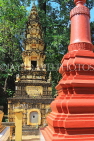 CAMBODIA, Siem Reap, Wat Bo Temple, main Pagoda area, Stupas, CAM2045JPL