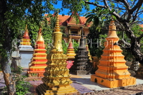 CAMBODIA, Siem Reap, Wat Damnak, Chedis, CAM1755JPL
