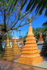 CAMBODIA, Siem Reap, Wat Damnak, Chedis, CAM1758JPL