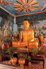 CAMBODIA, Siem Reap, Wat Preah Prom Rath, Prayer Hall, Buddha statue, CAM2169JPL