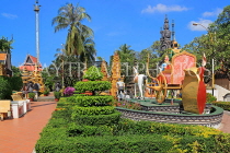 CAMBODIA, Siem Reap, Wat Preah Prom Rath, gardens, sculptures and stupas, CAM2177JPL