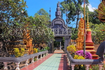 CAMBODIA, Siem Reap, Wat Preah Prom Rath, gardens and stupas, CAM2180JPL