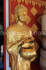 CAMBODIA, Siem Reap, Wat Preah Prom Rath, shrine hall, monk statue, CAM2201JPL