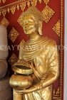CAMBODIA, Siem Reap, Wat Preah Prom Rath, shrine hall, monk statue, CAM2202JPL