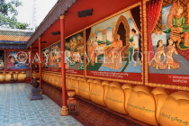 CAMBODIA, Siem Reap, Wat Preah Prom Rath, temple site, gallery of murals, CAM2128JPL