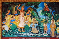 CAMBODIA, Siem Reap, Wat Preah Prom Rath, temple site, gallery of murals, CAM2131JPL