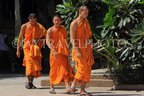 CAMBODIA, Siem Reap, Wat Preah Prom Rath, temple site monks, CAM2160JPL