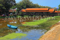 CAMBODIA, Siem Reap, town centre, Siem Reap River, and footbridge, CAM2306JPL