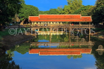 CAMBODIA, Siem Reap, town centre, Siem Reap River, and footbridge, CAM2309JPL