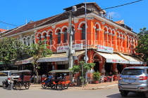 CAMBODIA, Siem Reap, town centre, colonial architecture, street scene, CAM2281JPL