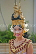 CAMBODIA, Siem Reap, woman posing in traditional dress and headgear, CAM94JPL