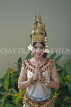 CAMBODIA, Siem Reap, woman posing in traditional dress and headgear, greeting, CAM96JPL