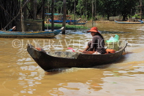 CAMBODIA, Tonle Sap Lake, Kampong Phluk Fishing Village, boat vendor, CAM1378JPL