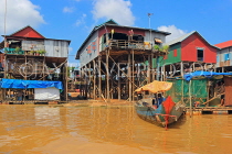 CAMBODIA, Tonle Sap Lake, Kampong Phluk Fishing Village, houses on stilts, CAM1278JPL