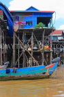 CAMBODIA, Tonle Sap Lake, Kampong Phluk Fishing Village, houses on stilts, CAM1295JPL