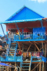 CAMBODIA, Tonle Sap Lake, Kampong Phluk Fishing Village, houses on stilts, CAM1299JPL