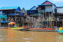 CAMBODIA, Tonle Sap Lake, Kampong Phluk Fishing Village, houses on stilts, CAM1322JPL