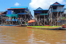 CAMBODIA, Tonle Sap Lake, Kampong Phluk Fishing Village, houses on stilts, CAM1323JPL
