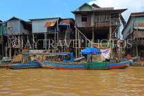 CAMBODIA, Tonle Sap Lake, Kampong Phluk Fishing Village, houses on stilts, CAM1328JPL