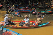 CAMBODIA, Tonle Sap Lake, Kampong Phluk Fishing Village, mangrove forest, tour boats, CAM1387JPL
